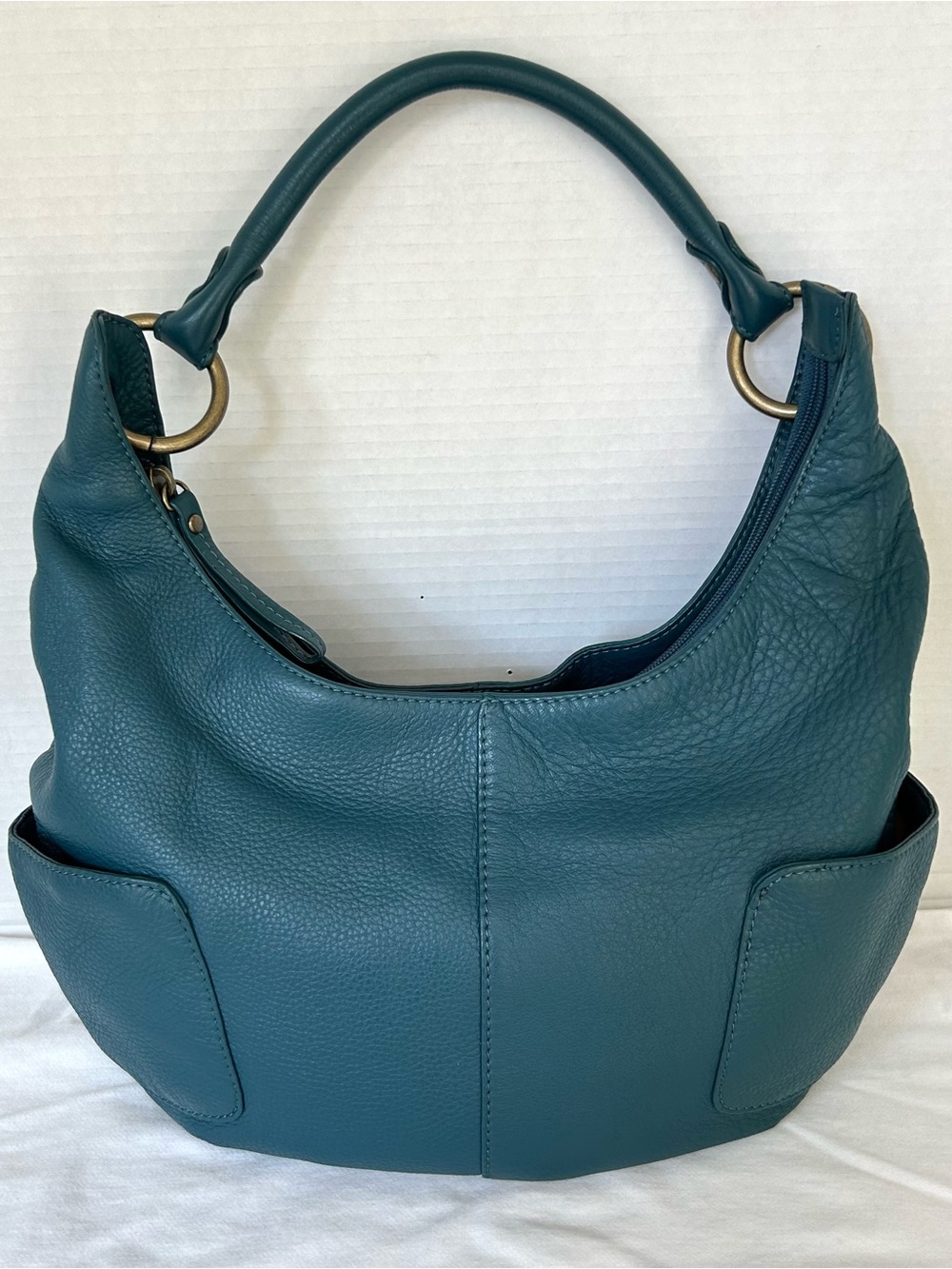 HOBO International Blue Teal Genuine Leather Shoulder Bag Satchel